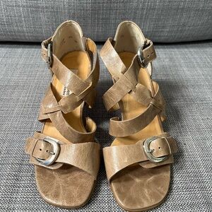 Paul Green Tan Leather Sandals